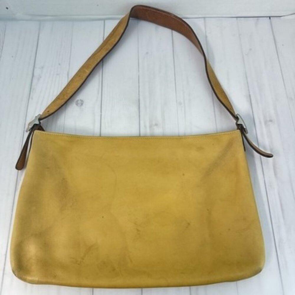 Vintage 1991 Coach Bag Natural Glove Tanned Cowhide Leather Slim Shoulder Purse
